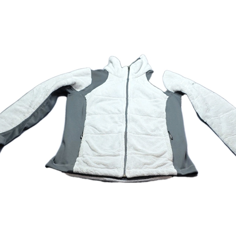 Columbia Omni-Heat Women's L Colorblock White‎ Gray Full Zip Activewear Jacket